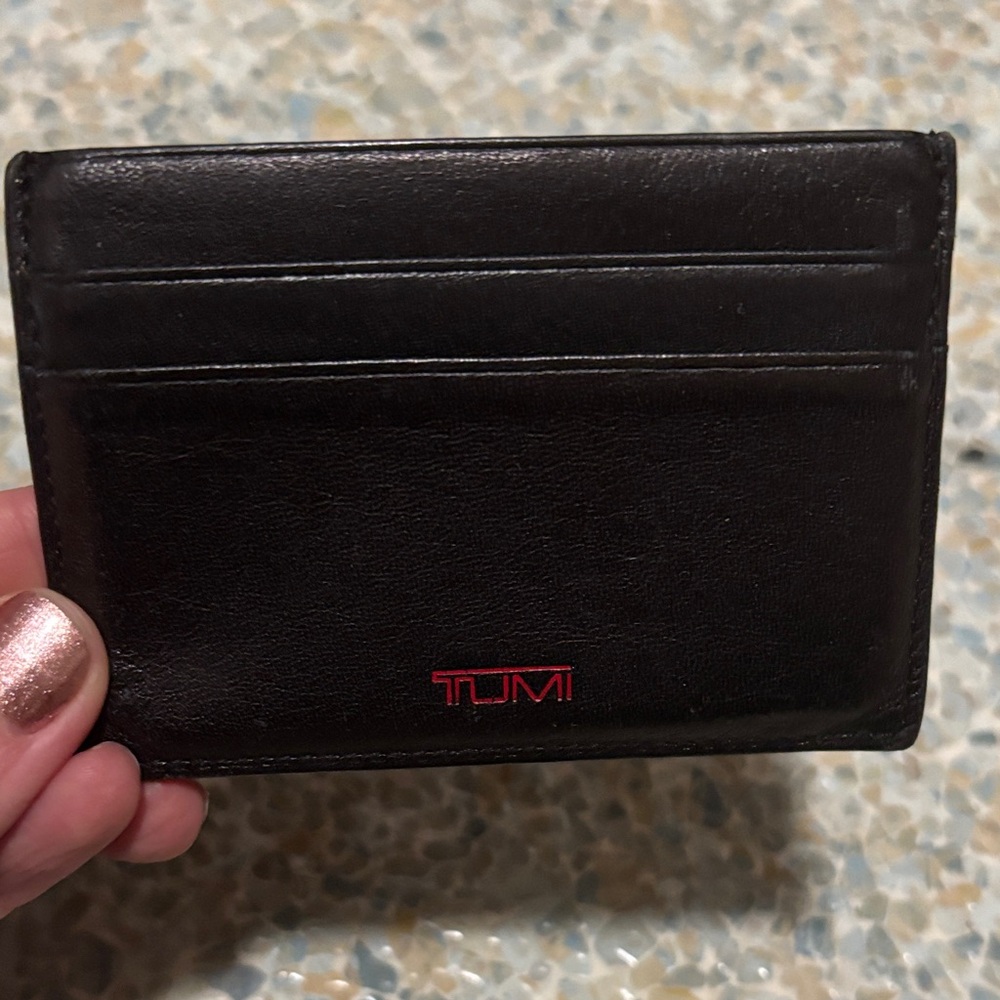 TUMI Black and Red Card Holder